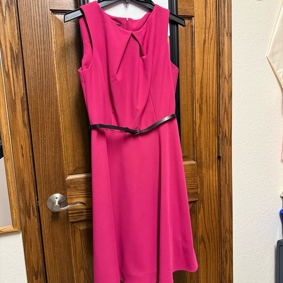 AB Studio Fuchsia Pink Fit and Flare Sleeveless Dress - Picture 9 of 9